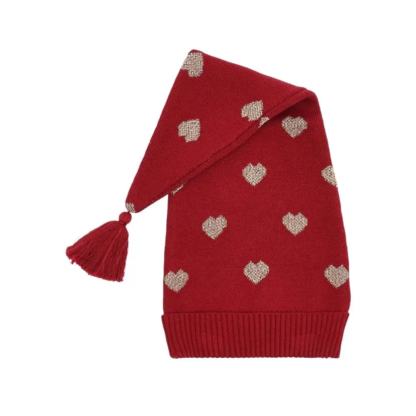 Hust and Claire Hust and Claire - Nisselue Filiz Knit Teaberry Hearts