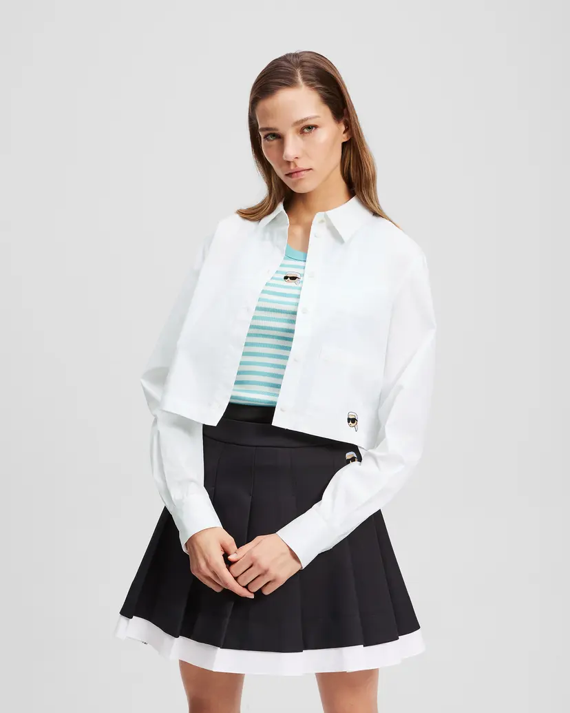 Karl Lagerfeld Karl Lagerfeld Ikon Oxford White Cropped shirt
