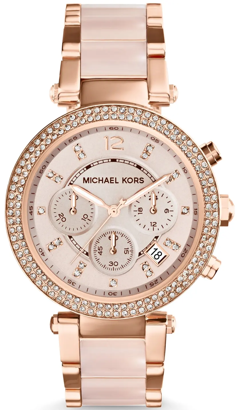 Michael Kors Michael Kors Dameklokke MK5896 Parker Rosegullfarget/Rose-gulltonet