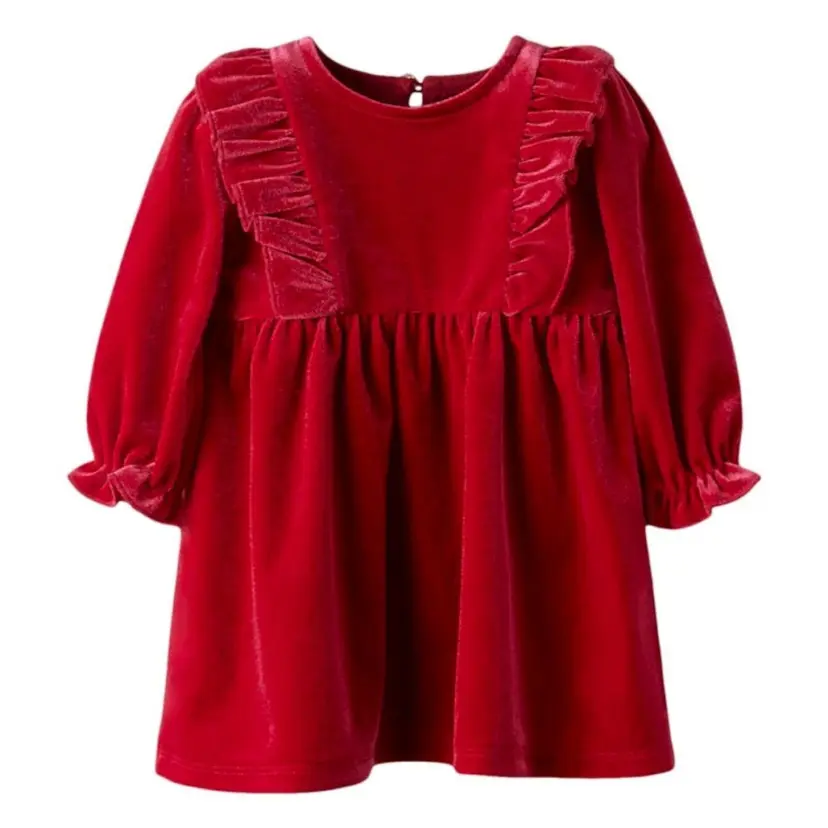 NAME IT Name It - Julekjole Baby Rinne Velour Jester Red