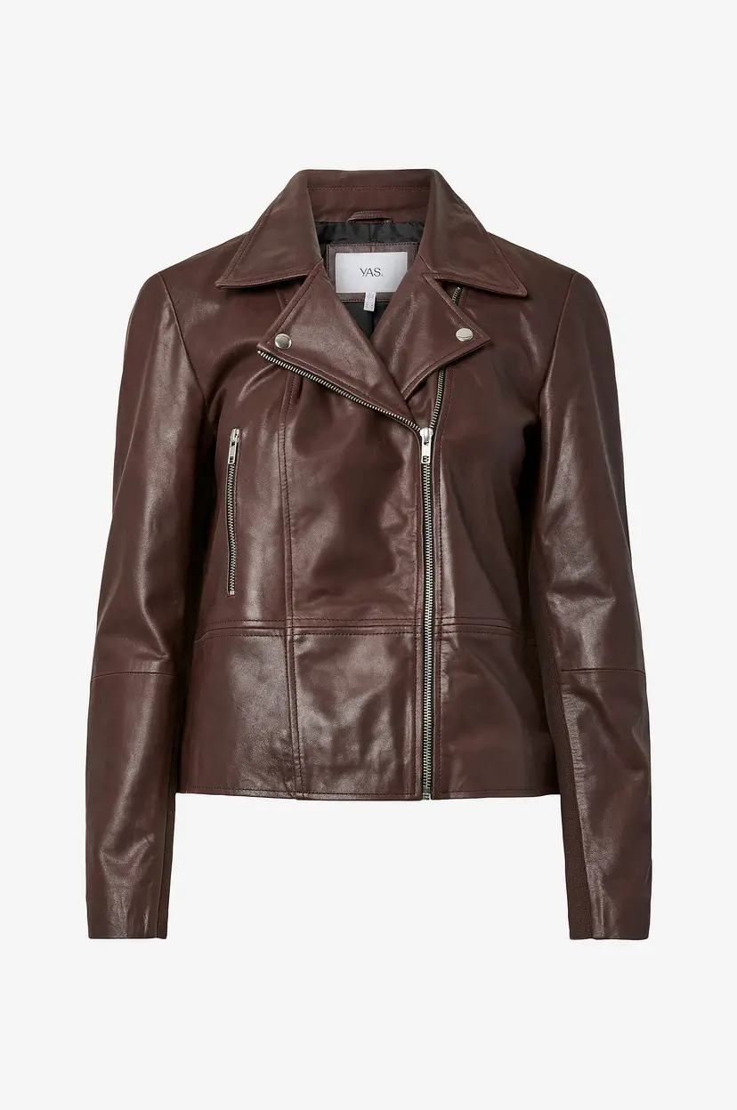 Y.A.S Skinn jakke yasSophie Leather Jacket - Rød
