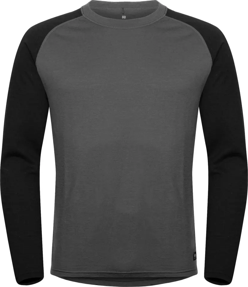 Hellner Hellner Men's Wool Warm Base Layer Long Sleeve Phantom/Black Beauty