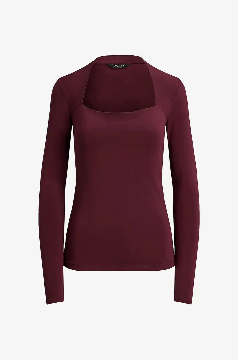 Lauren Ralph Lauren Topp Lyocell Str Jersey-knit Top - Rød