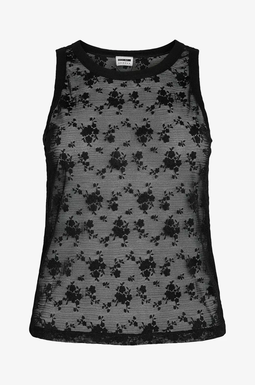Noisy May Curve Singlet nmEve Lace Tank - Svart
