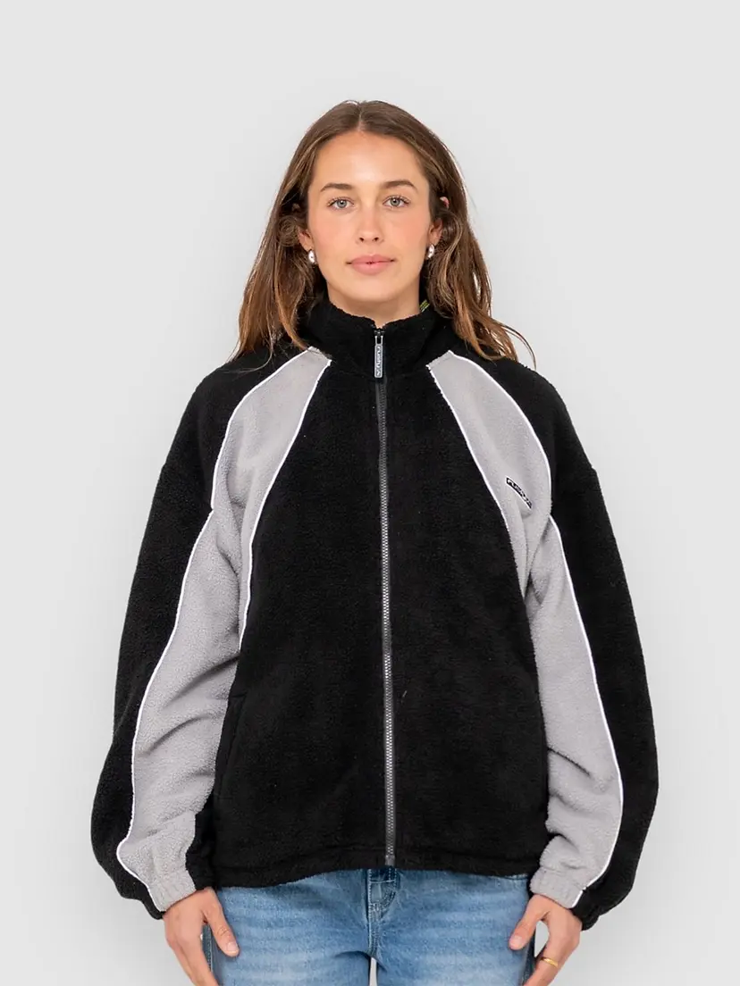Rusty Rusty Two Sides Sherpa Fleecejakke svart