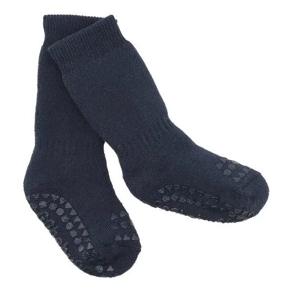 Go Baby Go Antiskli krabbesokker i bomull Navy Blue