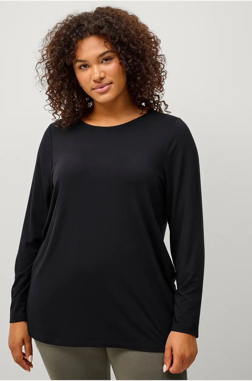 Ellos Plus collection Soft topp med langt erme - Svart