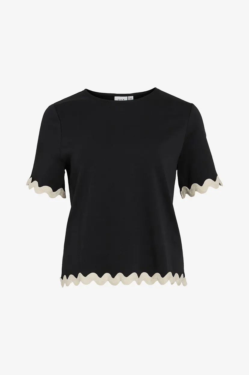 Vila Topp viCalisa O-neck 2/4 - Svart