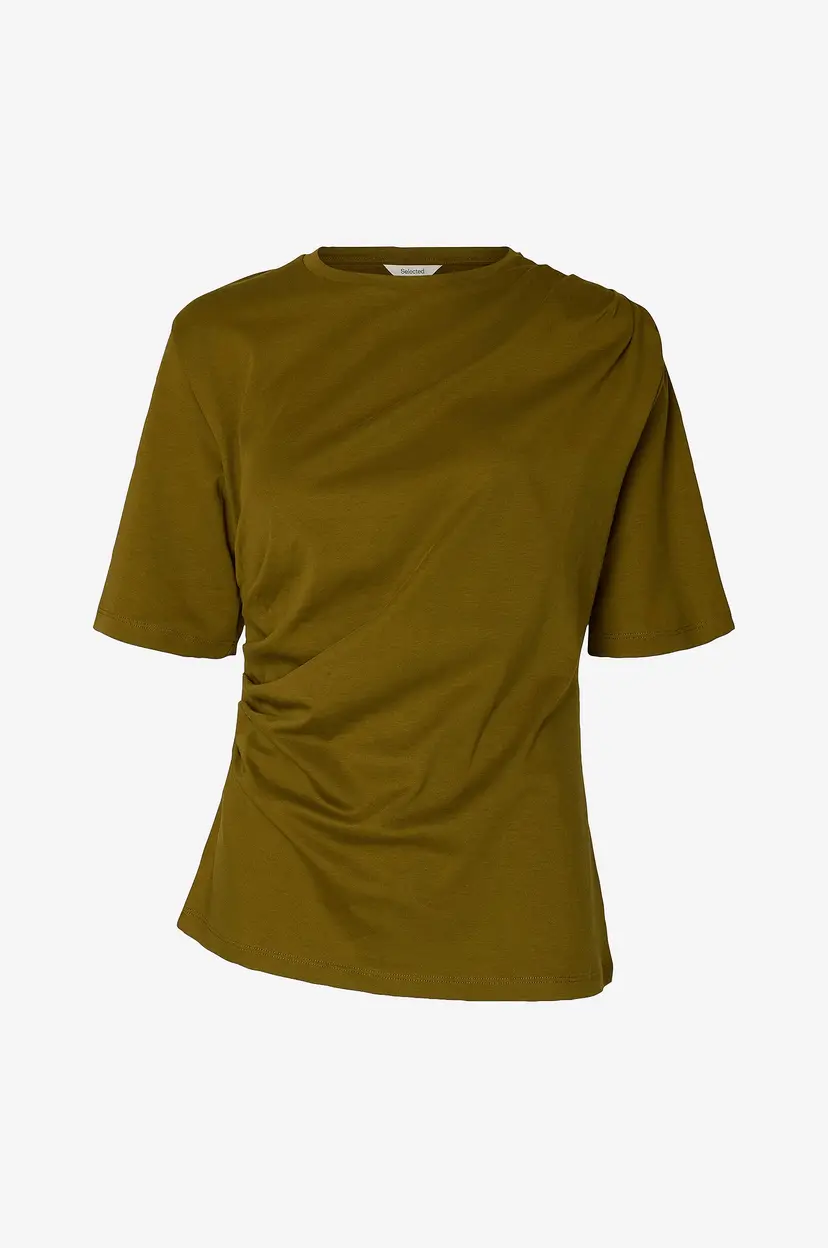 Selected Women T-skjorte Slwoline Light Twist Tee - Natur