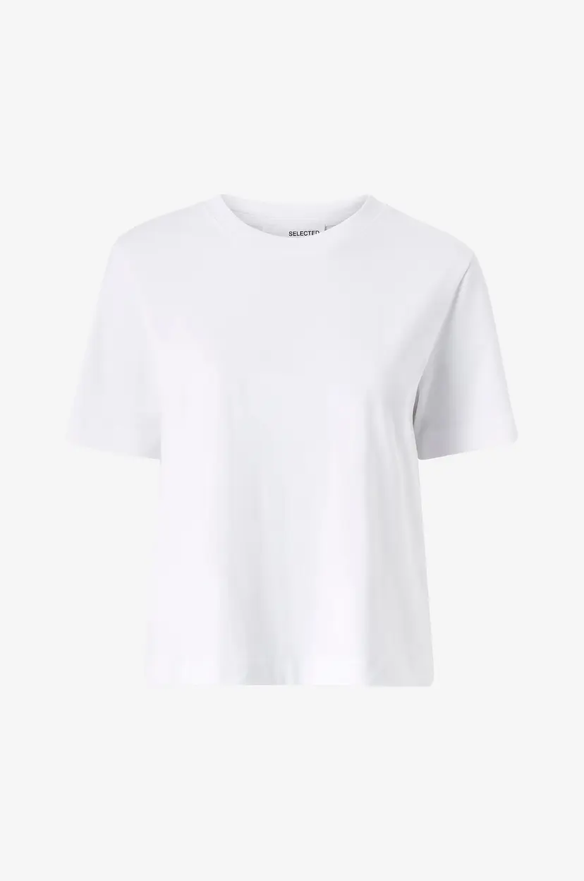 Selected Women T-skjorte slfEssential SS Boxy - Hvit