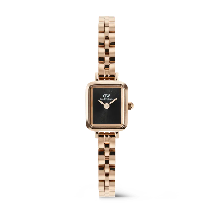 Daniel Wellington Rose Gold 15.4x18.2mm Watch Quadro Mini Arch 3-link Onyx Sunray | DW