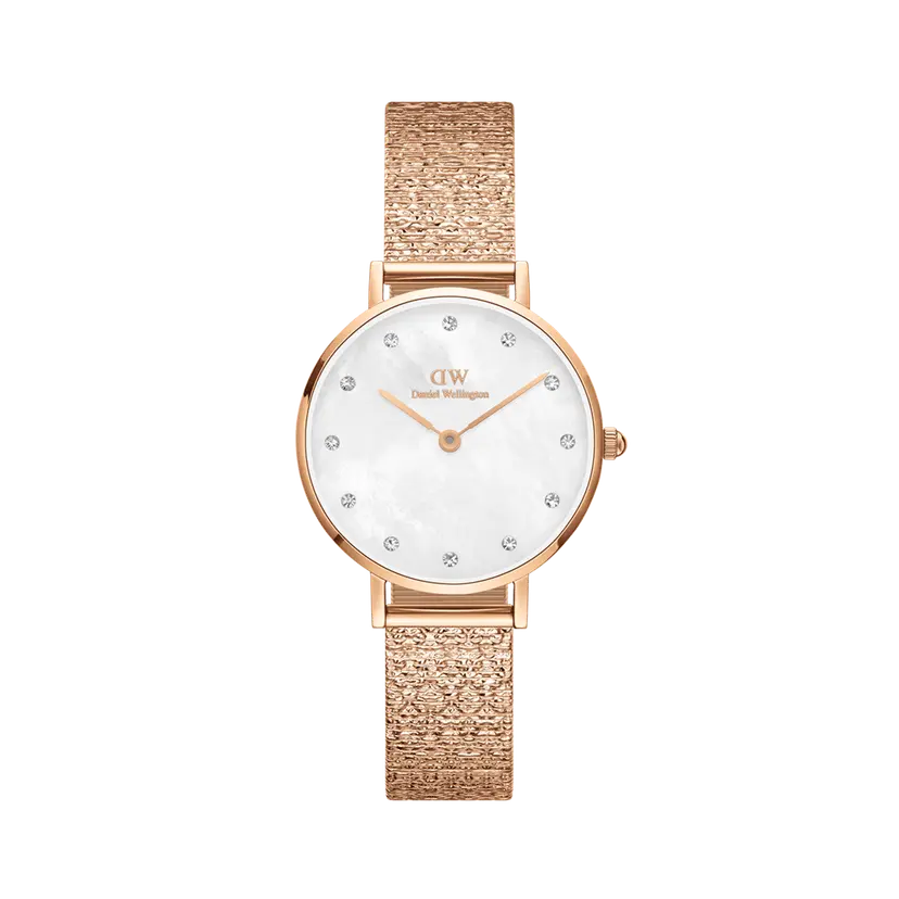 Daniel Wellington Rose Gold 28mm Watch Petite Lumine Pressed Piano White Mop | DW
