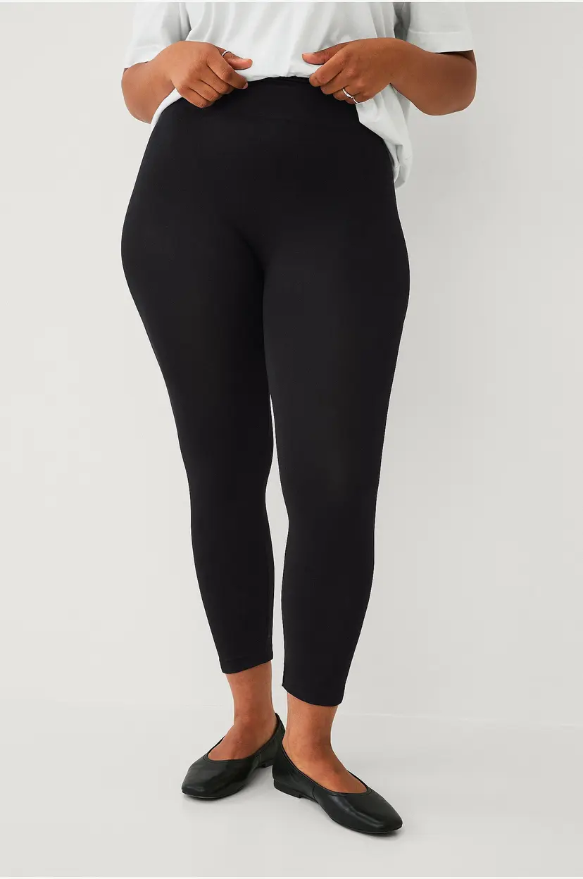 Zizzi Leggings Seamless 3/4 Leggings - Svart