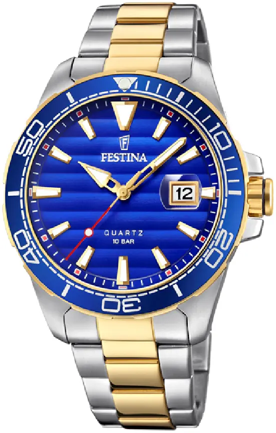 Festina Festina Herreklokke F20362-4 Prestige Blå/Gulltonet stål Ø44.3 mm