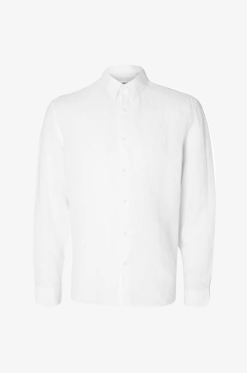 Selected Men Skjorte slhRegkylian-linen Shirt LS Classic - Hvit