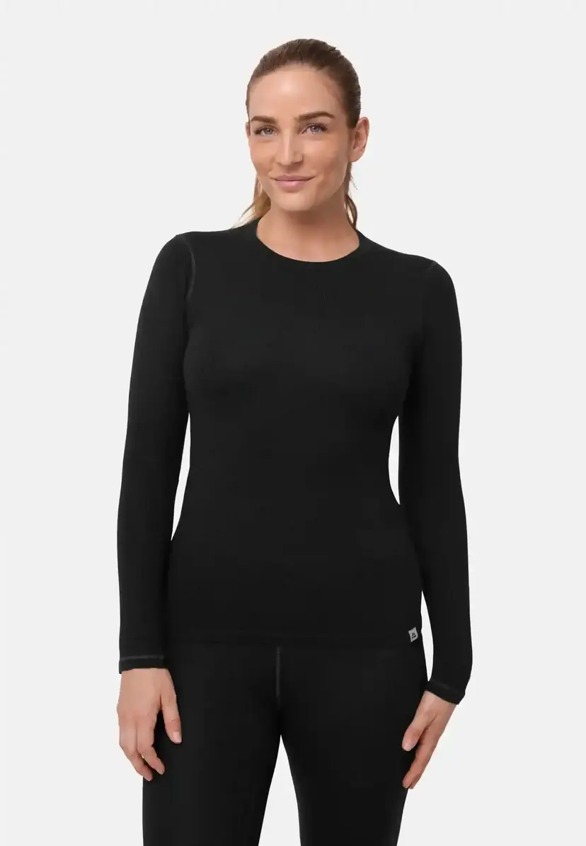 DANISH ENDURANCE DANISH ENDURANCE Merino Skiundertrøje til kvinder, Sort, XS