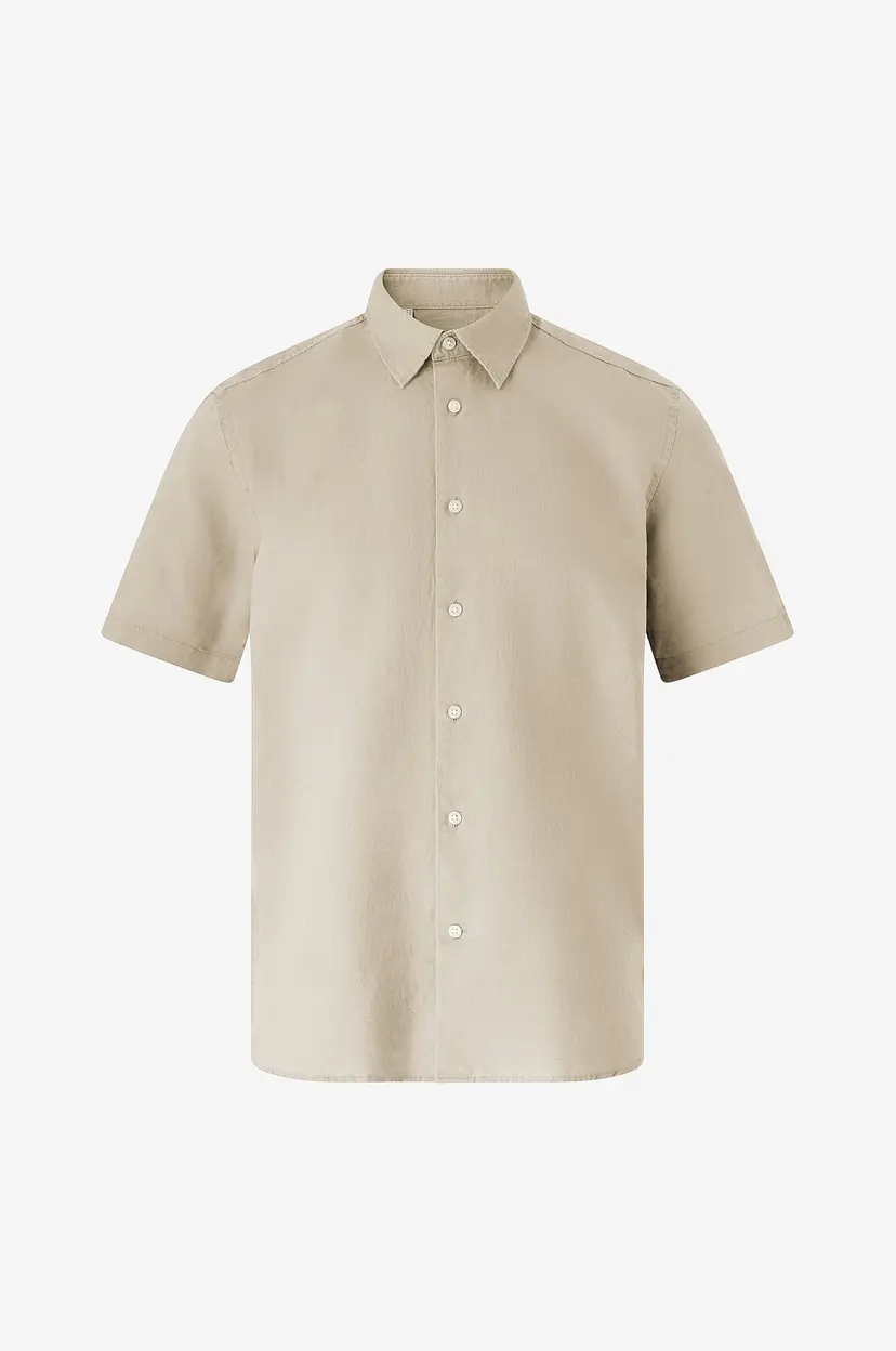 Selected Men Linskjorte slhRegclay Linenblend SS - Beige