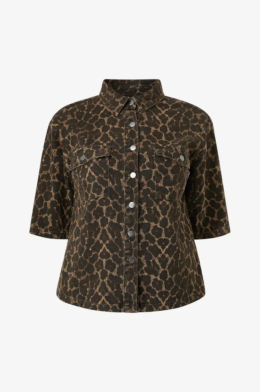 Zizzi Denimskjorte jLeona S/S - Brun