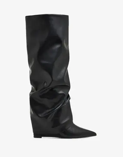 Nelly Nelly - Svart - Folded Shaft Noir Boot
