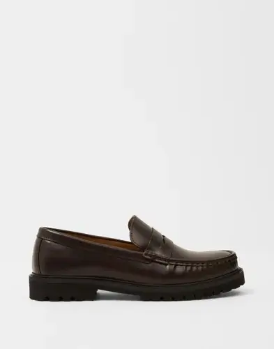 Selected Men Selected Men Slhhugo Leather Plain Penny Loafer Sko Brun