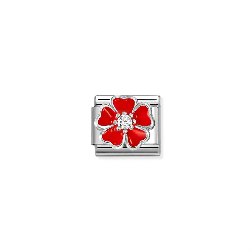 Nomination Cubic Zirconia Flower Red