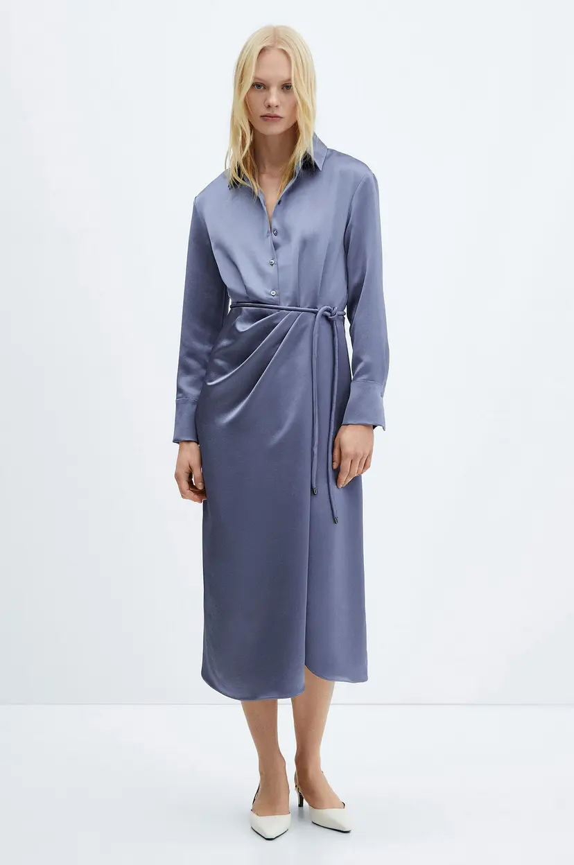 Mango Skjortekjole Lily - Blå