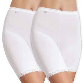 Sloggi Sloggi Truser 2P Dam Basic Long Hvit bomull 50 Dame