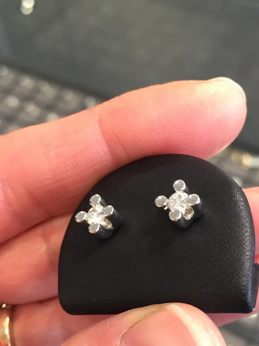 Lind Lind Øreringe - Solitaireørestikker med 2 x 0,10 ct brillanter