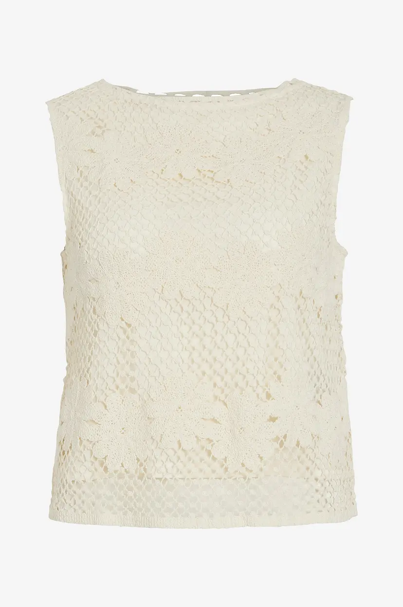 Vila Topp viCanisa Boatneck S/L - Hvit