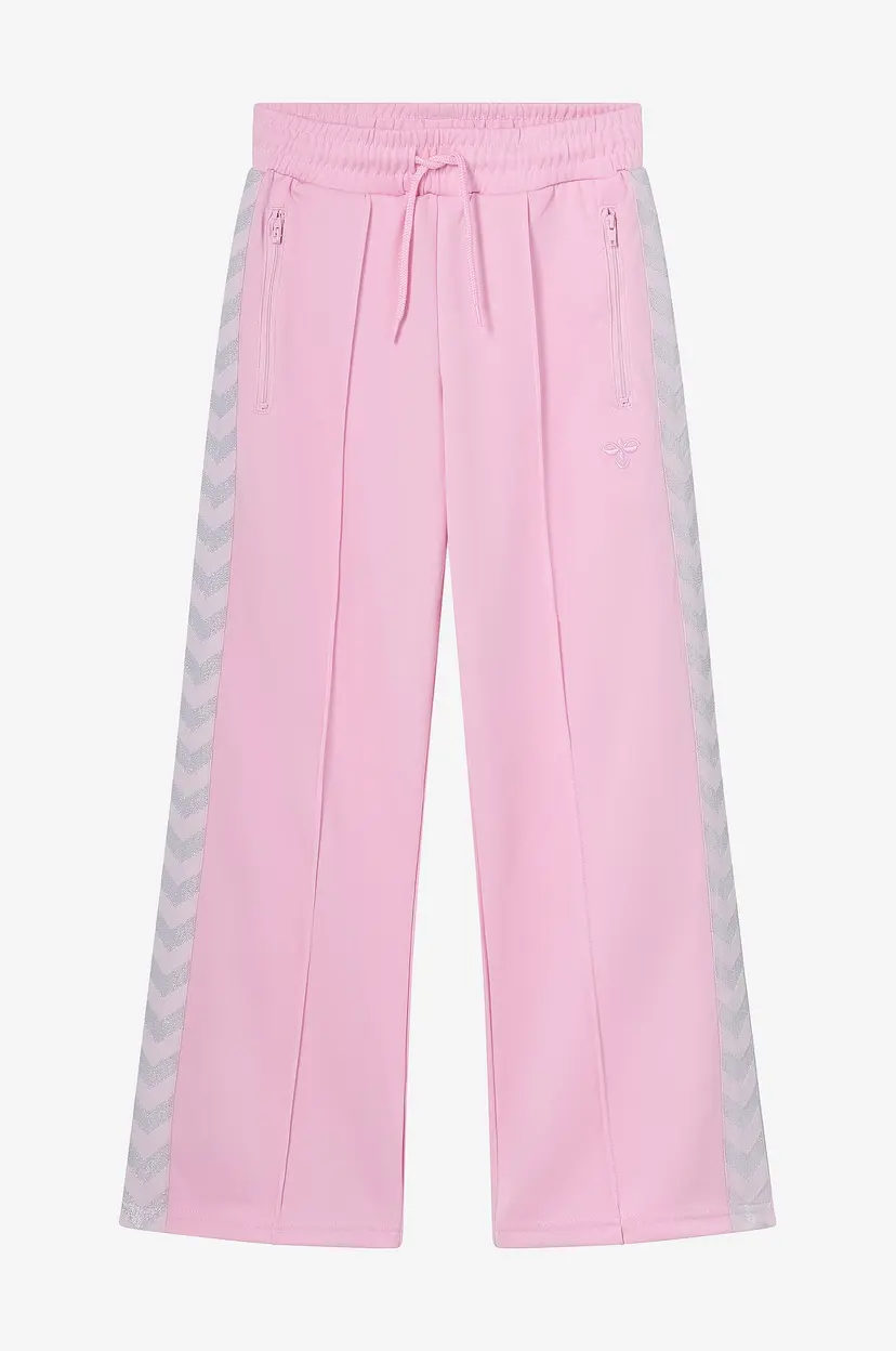 Hummel Sweatbukser hmlJr Wide Leg Poly Tape Pants - Lilla