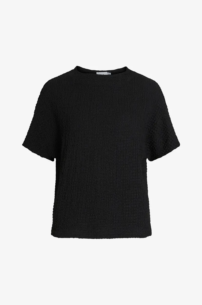 Vila Topp viBelinda Funnel Neck S/S Top - Svart