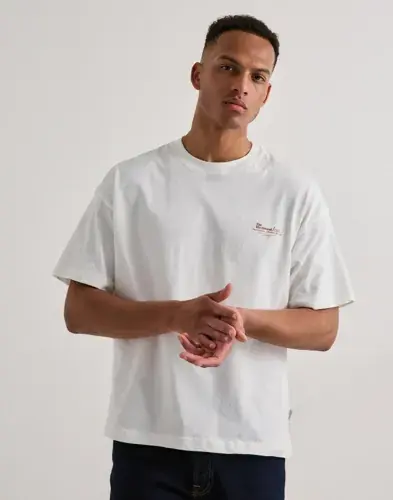 Jack & Jones Jack & Jones Jormaine Food Tee Ss Crew Neck T-skjorte med trykk Hvit