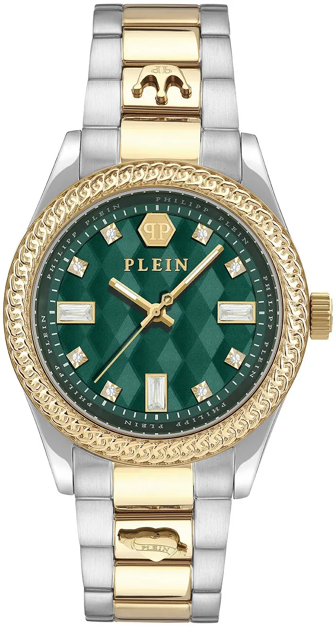 Philipp Plein Philipp Plein Dameklokke PWCDA0524 Queen Grønn/Gulltonet stål Ø38
