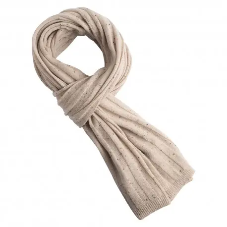 CASHMERE CULTURE Skjerf dame i kasjmir – beige, med spetter