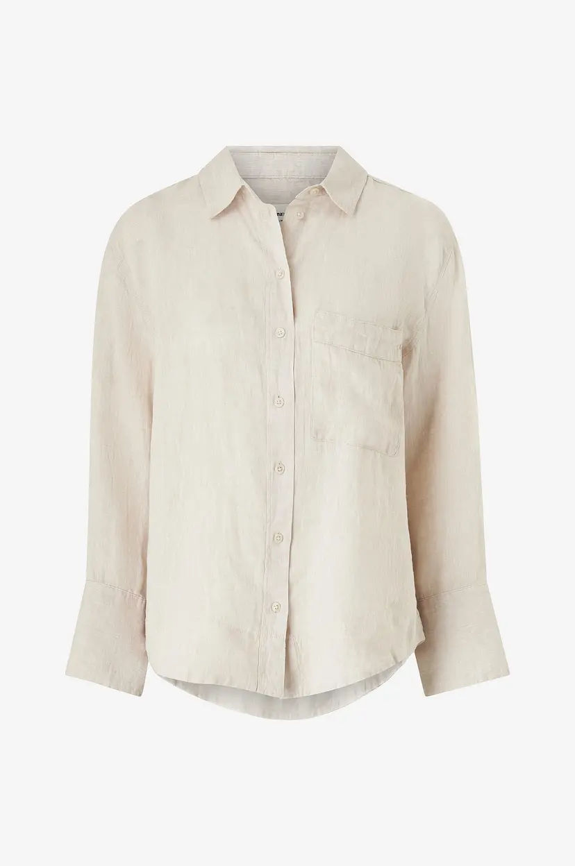 Gina Tricot Linskjorte Linen Shirt - Beige