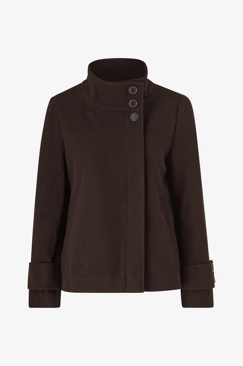 Bubbleroom Kåpe High Neck Short Coat - Brun