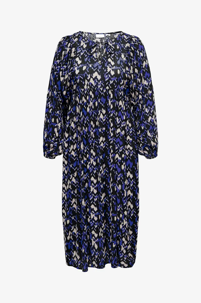 Only Carmakoma Kjole carYaya Life L/s Calf Dress - Blå