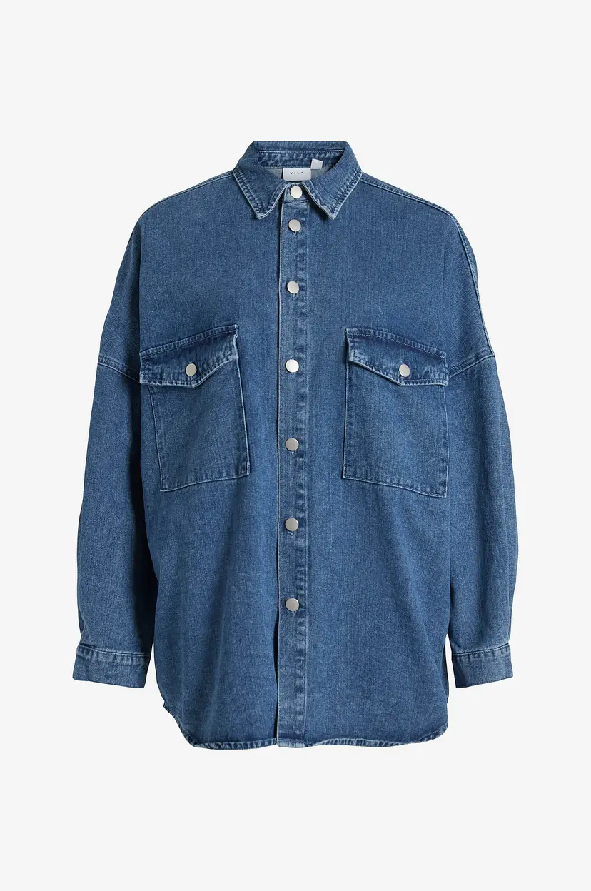 Vila Skjorte viMalou L/S Oversize Denim Shirt - Blå