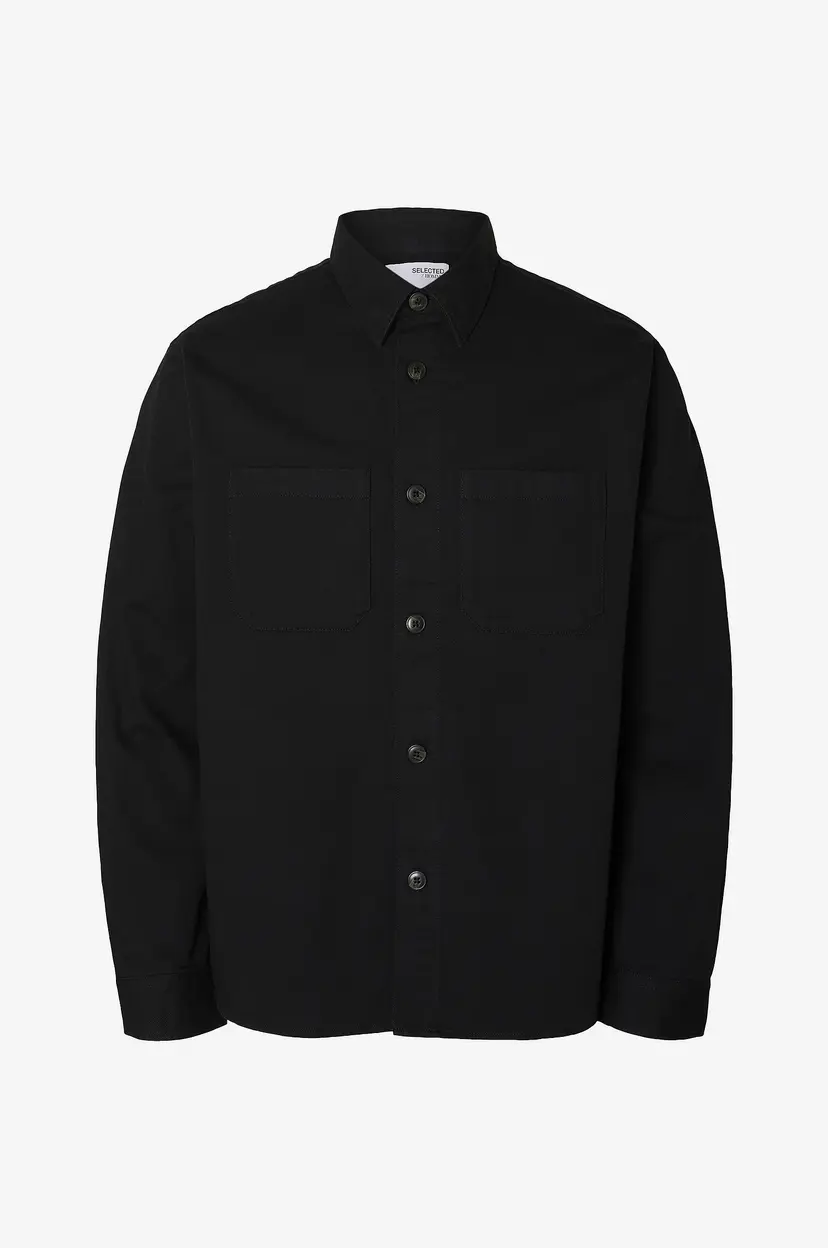 Selected Men Overtreksskjorte slhTravis Twill LS - Svart