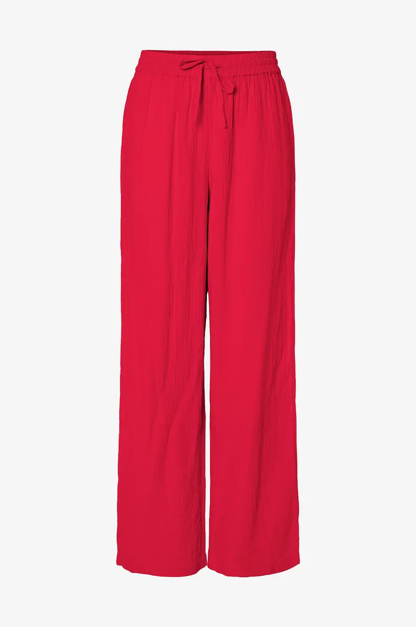 Pieces Bukser pcSastina HW Wide Pants Wvn BC - Rød