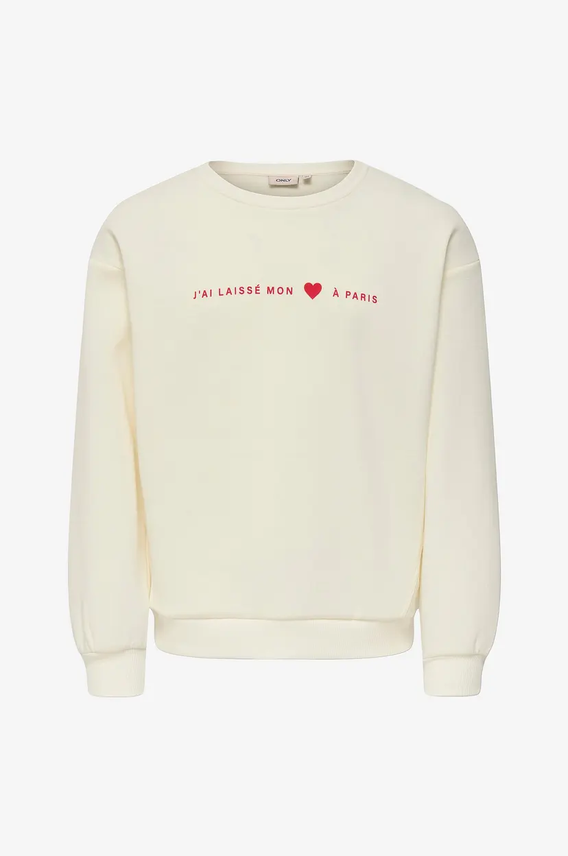 Kids Only Collegegenser kogMarisa L/S O-neck Loose Printed - Hvit