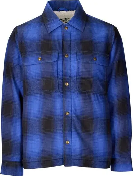 Marmot Marmot Men's Ridgefield Sherpa Flannel Shirt Jacket Oxide Blue