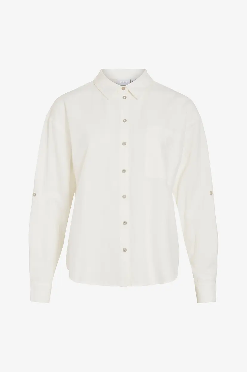 Vila Skjorte viPrisilla L/S Shirt - Hvit