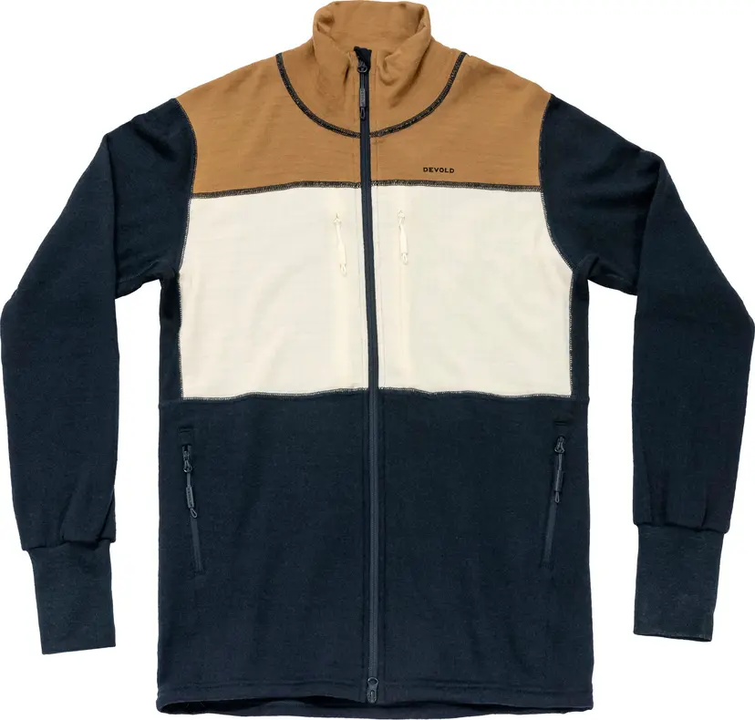 Devold Devold Men's Egga Grid Merino Jacket Wheat/Raw White/Ink