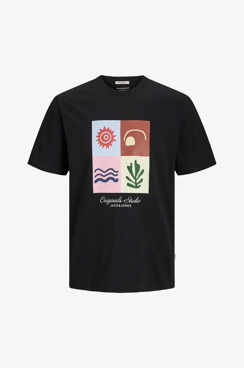 Jack & Jones Junior T-skjorte jorCanggu Front Branding Tee SS CN - Svart