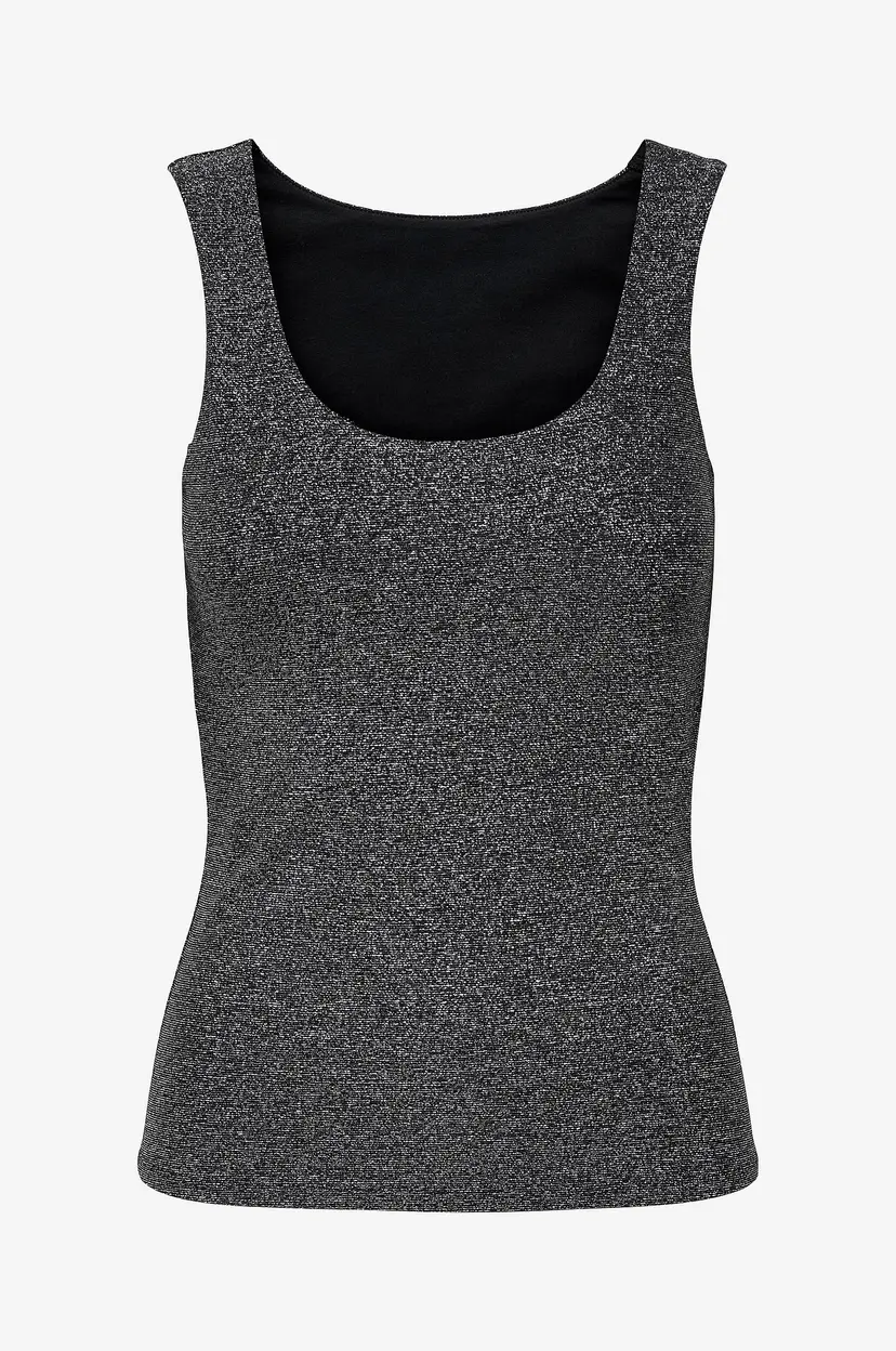 Only Carmakoma Topp caRea Glitter S/l 2-ways - Svart