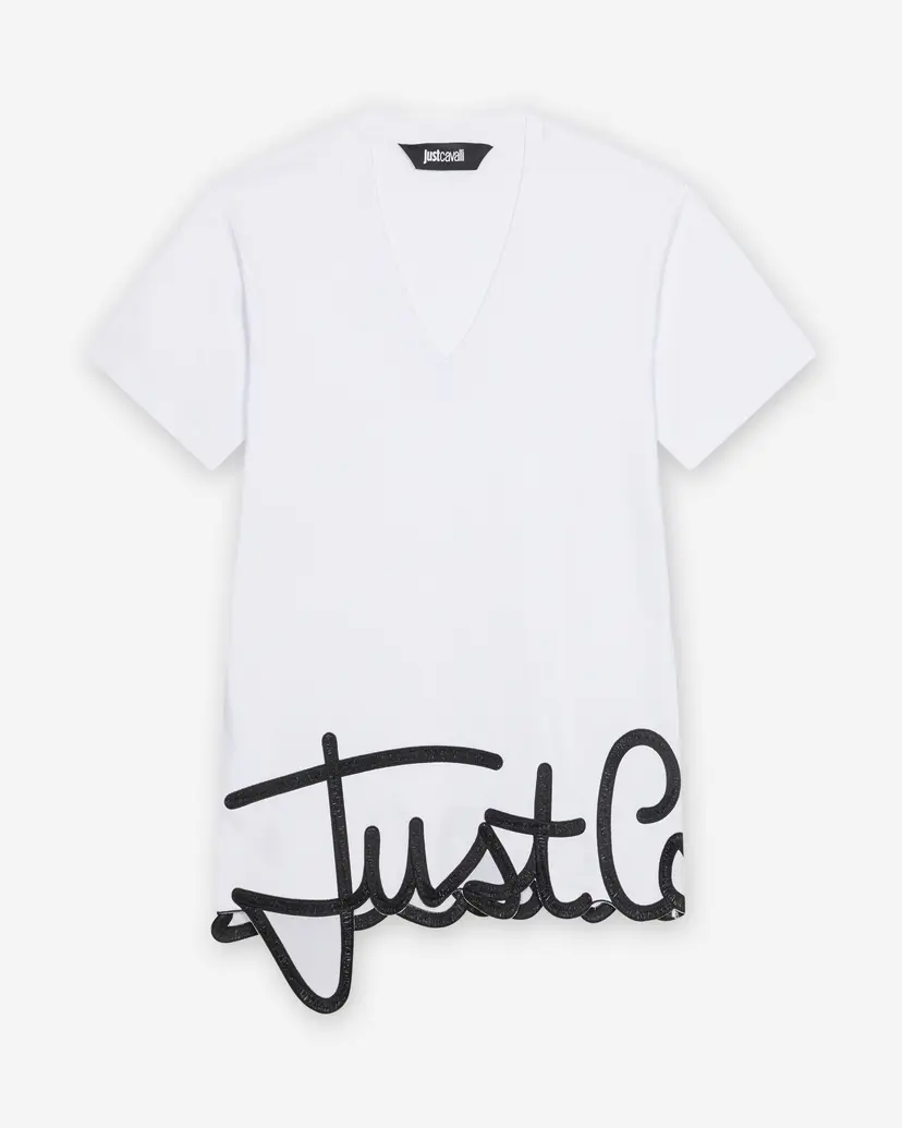 Just Cavalli Just Cavalli VBX Logo Sign White Dress