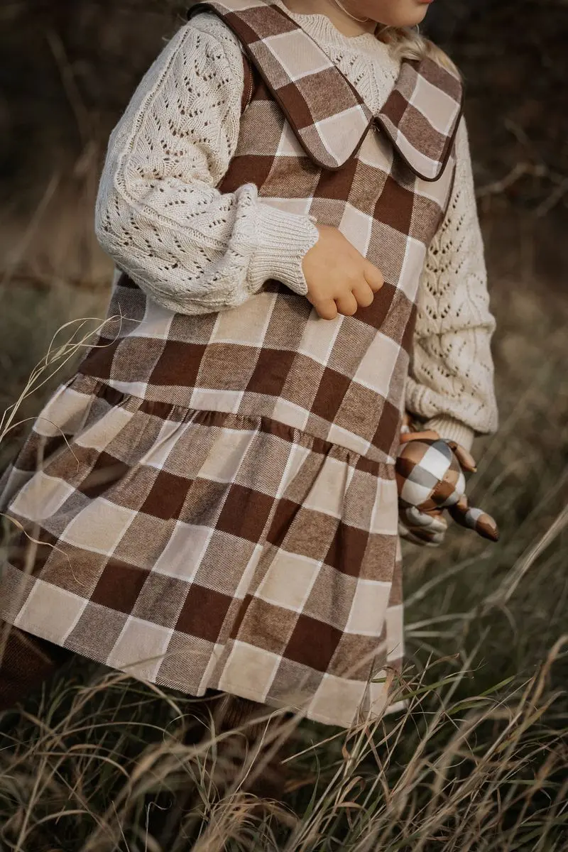 Fliink Fliink Cody Spencerdress Woven Humus Check (98 /3 år)