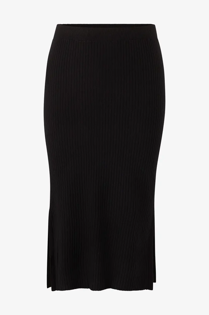 Pieces Skjørt pcCrista HW Midi Knit Skirt - Svart