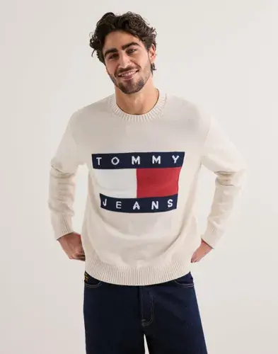 Tommy Jeans Tommy Jeans Tjm Reg Melange Flag Sweater Collegegensere Hvit